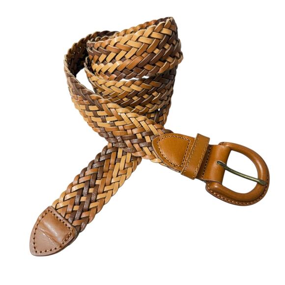 Madewell Woven Leather Belt XXS 2XS Womens Brown Ombre Classic Braided Wrap 41in - Picture 1 of 7